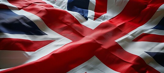Closeup flag of United Kingdom. Country independence day concept. Generative AI technology.	
 - obrazy, fototapety, plakaty