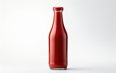Bottle of full ketchup isolated on white background