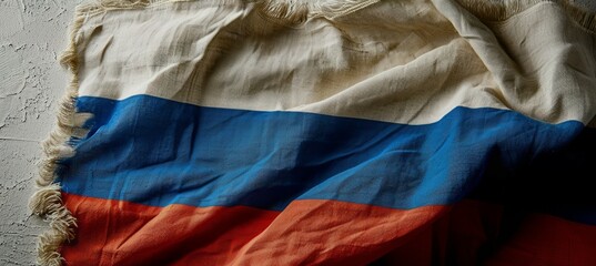 Closeup Russia flag. Country independence day concept. Generative AI technology.