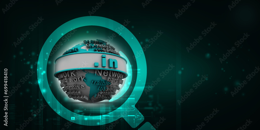 Poster 3d rendering globe with dot in