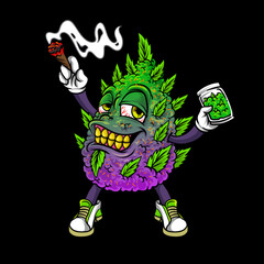 cannabis buds mascot logo concept