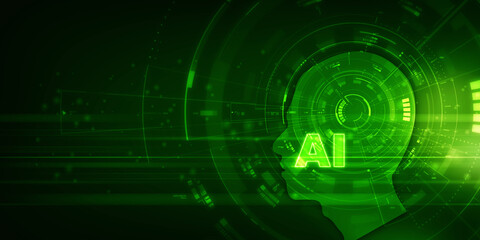 2d illustration Artificial Intelligence (AI) concept
