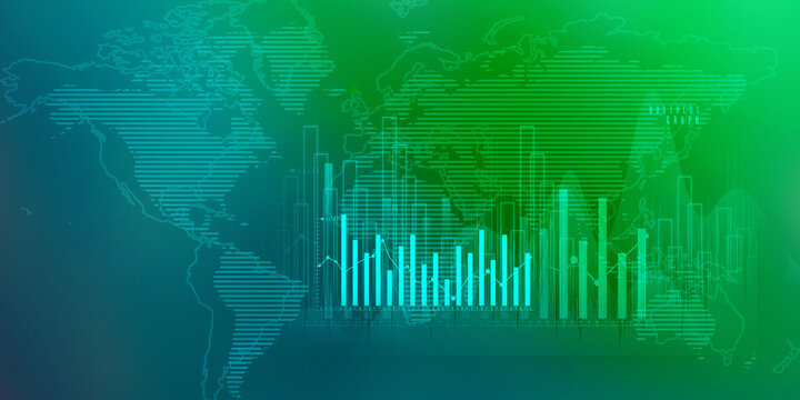 2d rendering Stock market online business concept. business Graph 