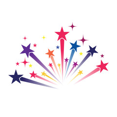 Colorful shooting stars graphic logo © JunnU studio