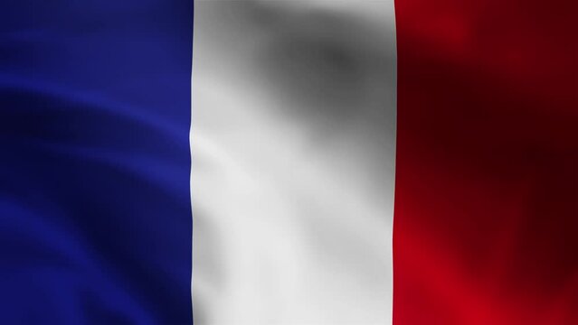 4K Ultra HD Realistic Waving Flag Animation of France