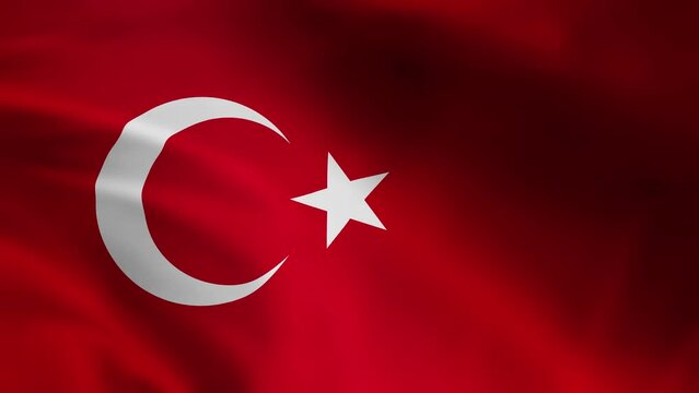 4K Ultra HD Realistic Waving Flag Animation of Turkey