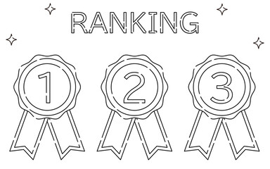 Simple ranking medal badge icon set, 1st to 3rd place