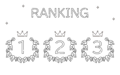 Plant leaf style simple line drawing ranking icon set