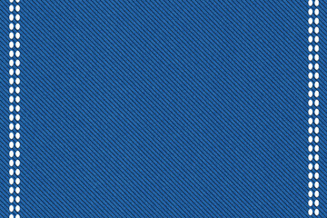 Blue jeans denim fabric texture background realistic illustration. twill fabric pattern. Closeup of cotton jeans textile or denim canvas material with, Blue worn jeans textile pattern