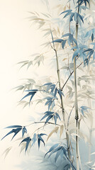 bamboo branch and leaves forest background