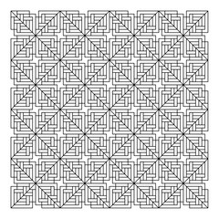 Abstract Black and White Geometric Design with Flowing Hand-Drawn Lines