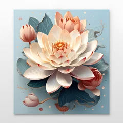 Tuinposter illustration of water lilly © Yi_Studio