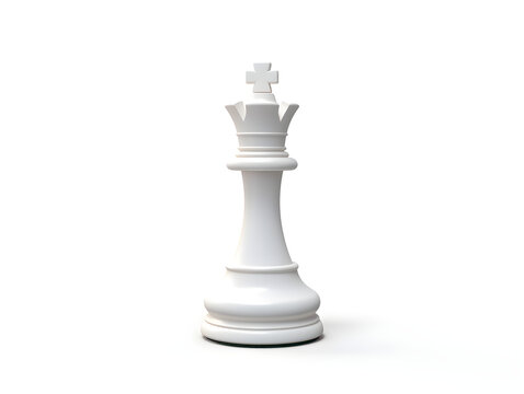 isolated solo chess king on blank white background