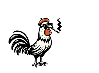 rooster isolated on white background