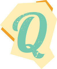 Magazine Cutout Capital Letter Q © Monsters Visual