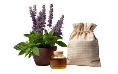 Embrace Natural Pest Control with the Soothing Scent of Patchouli Oil in a Repellent Sachet on White or PNG Transparent Background