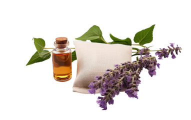 Experience the Dual Benefits of Aromatherapy and Insect Protection with Patchouli Oil Sachet on White or PNG Transparent Background