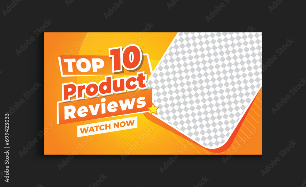 Wall mural online business youtube thumbnail template top 10 product reviews video thumbnail eye-catching desig