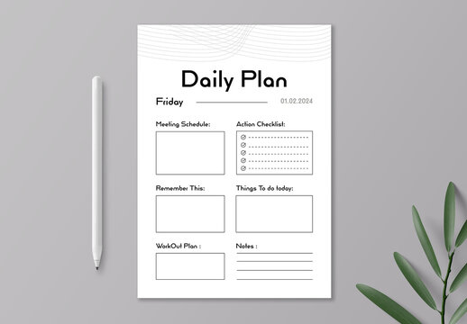 Daily Planner Layout