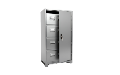 Steel Cabinets with Locking Mechanism for Safety on White or PNG Transparent Background