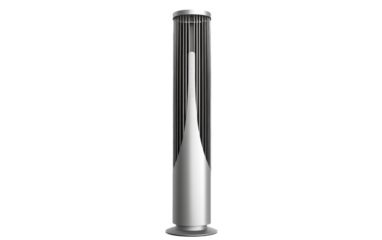 Steel Tower Fan with Multiple Speeds for Comfort on White or PNG Transparent Background