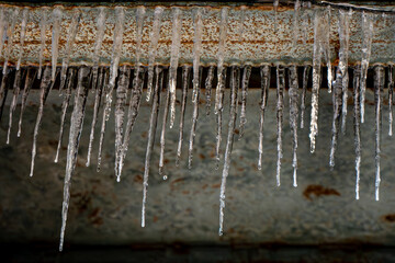 winter icicles melt cold freeze