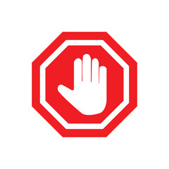 Stop icon vector illustration. stop road sign. hand stop sign and symbol