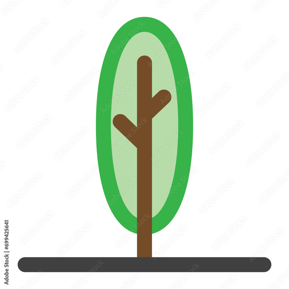 Poster round tree icon in color style. simple nature vector — pixel-perfect icon.