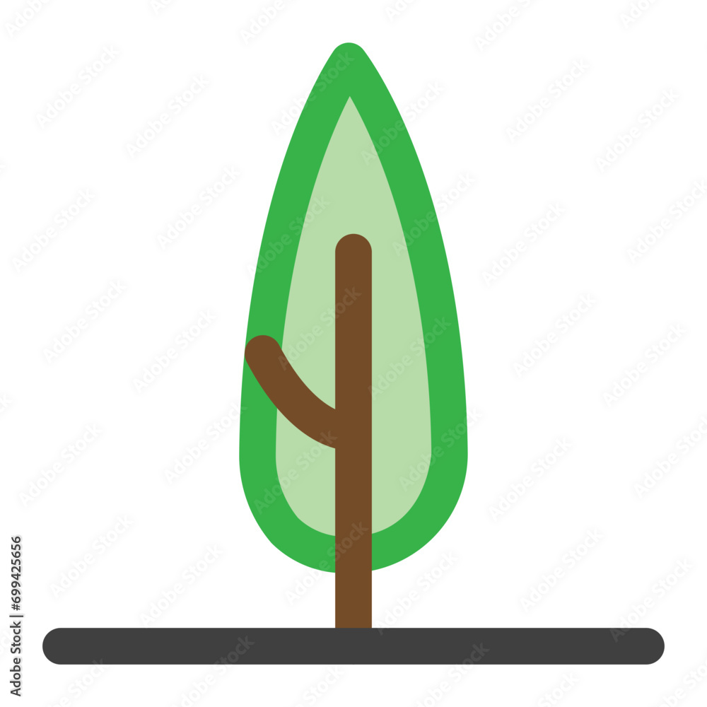 Poster single tree icon in color style. simple nature vector — pixel-perfect icon.