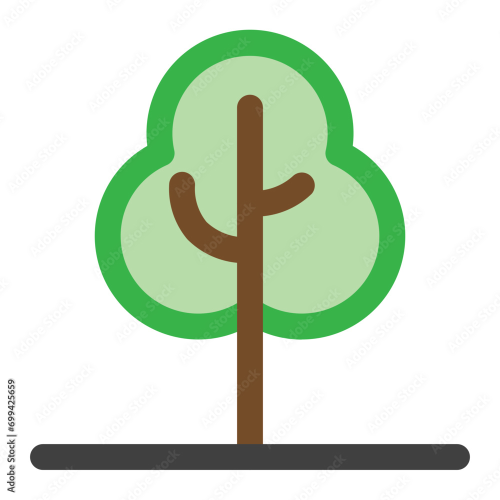 Poster garden tree icon in color style. simple nature vector — pixel-perfect icon.