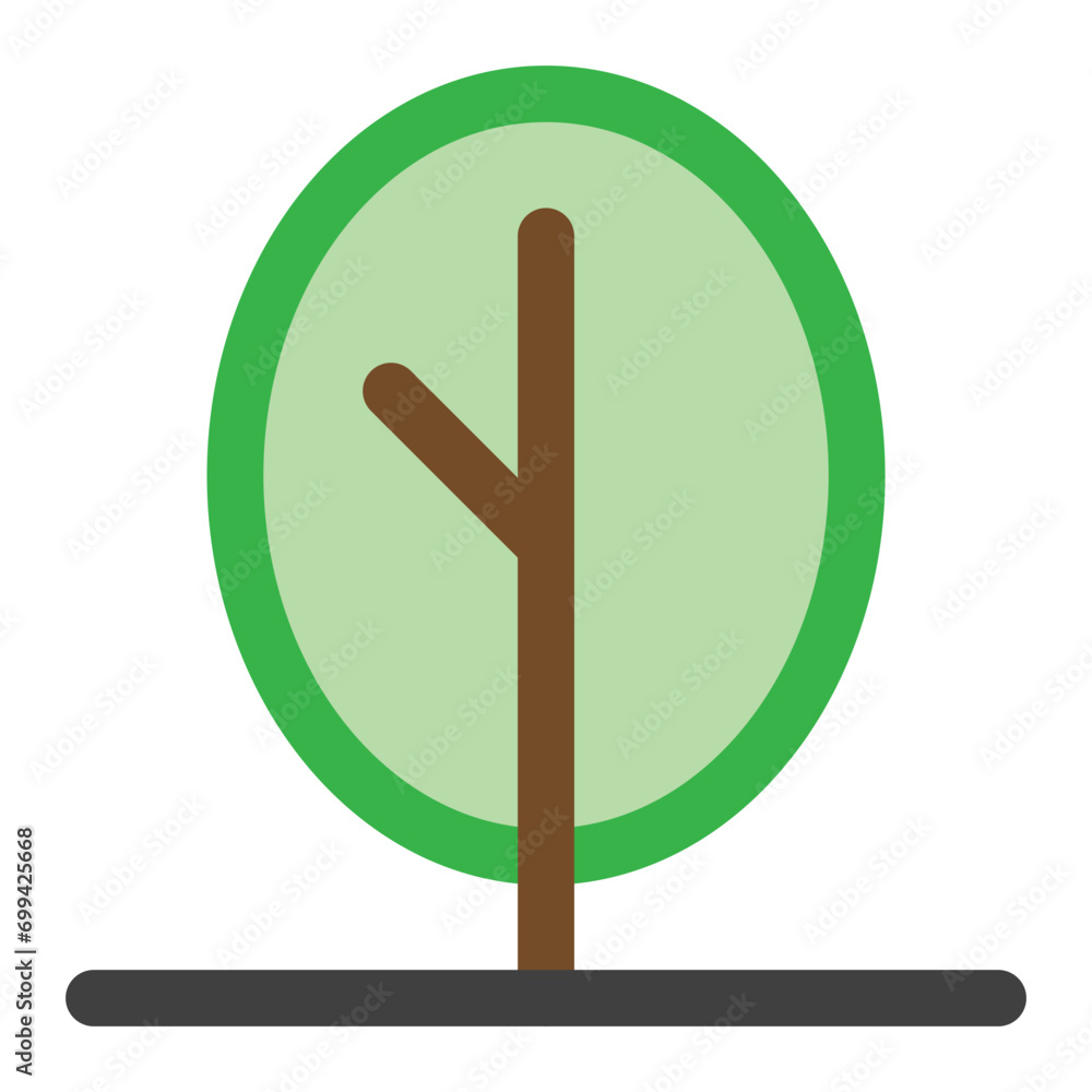 Poster round tree icon in color style. simple nature vector — pixel-perfect icon.