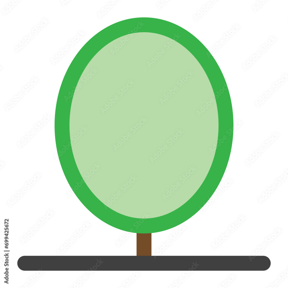 Poster round tree icon in color style. simple nature vector — pixel-perfect icon.