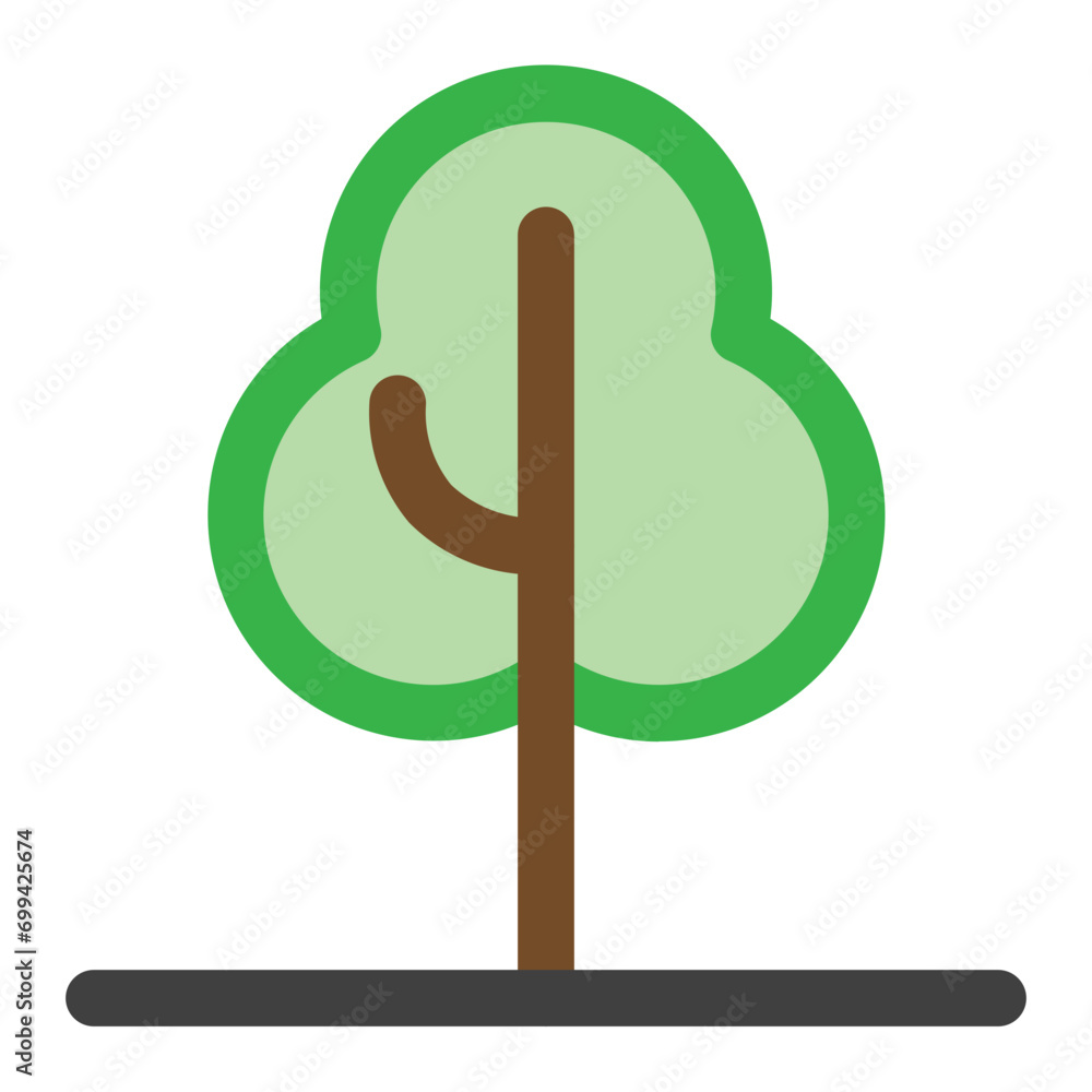 Poster garden tree icon in color style. simple nature vector — pixel-perfect icon.