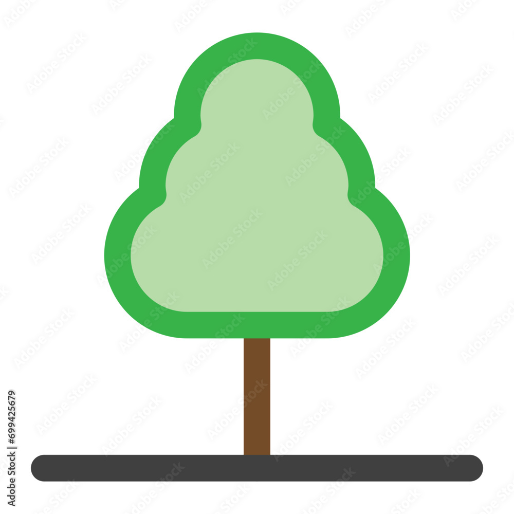 Poster garden tree icon in color style. simple nature vector — pixel-perfect icon.