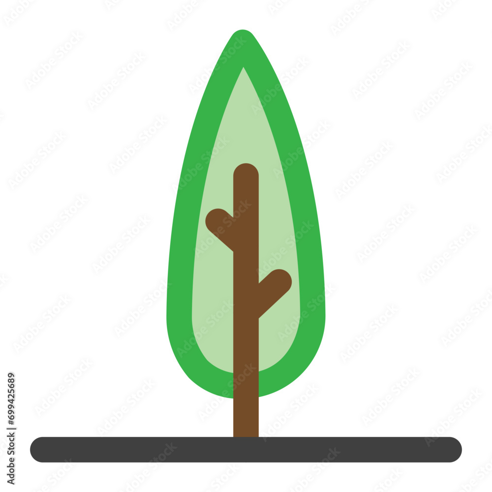 Poster single tree icon in color style. simple nature vector — pixel-perfect icon.