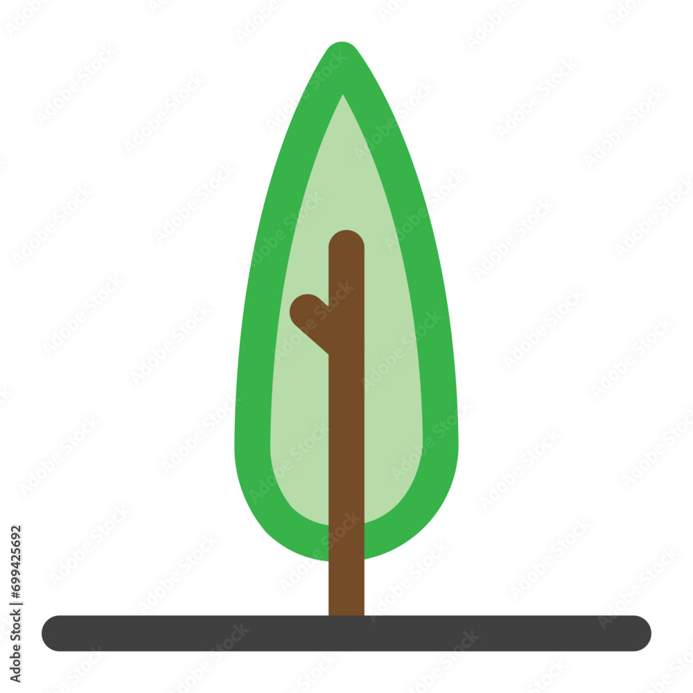 Aufkleber single tree icon in color style. simple nature vector — pixel-perfect icon.