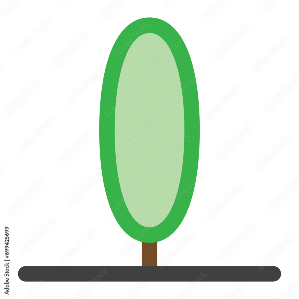 Poster round tree icon in color style. simple nature vector — pixel-perfect icon.