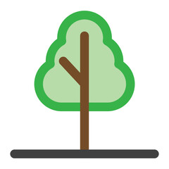 Obraz premium Garden tree icon in color style. Simple nature vector — pixel-perfect icon.