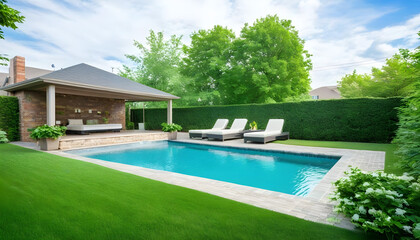 luxury home backyard swimming pool