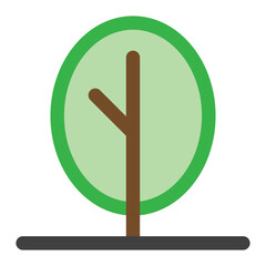 Obraz premium Round tree icon in color style. Simple nature vector — pixel-perfect icon.