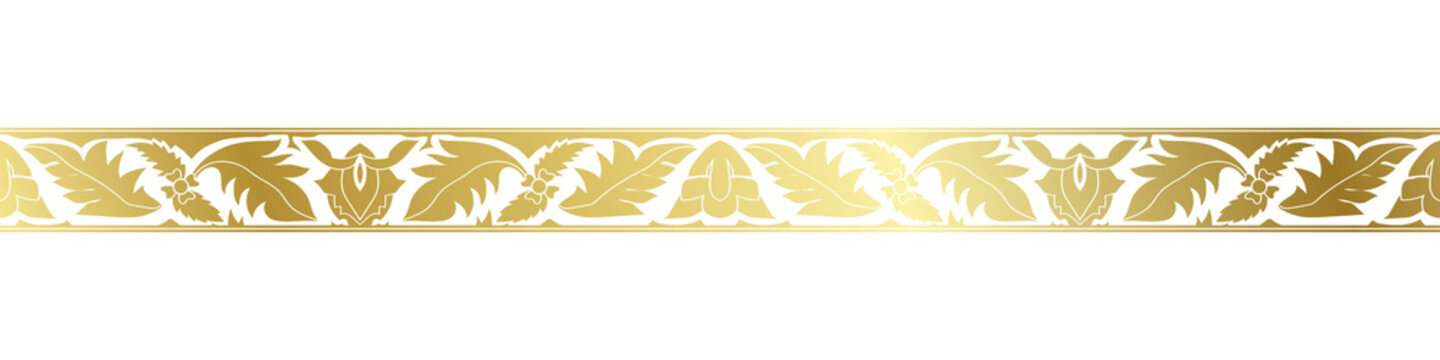 abstract floral border seamless golden paper border woodcarving decorative pattern