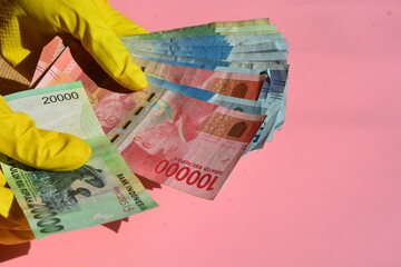 October 9 2023, Close up photo of money laundering scene, corruption case, Wonosobo, Indonesia