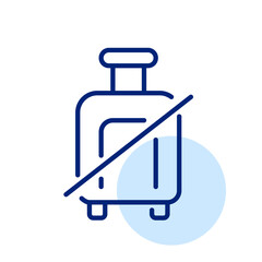 No checked-in luggage. Flight ticket conditions symbol. Pixel perfect, editable stroke
