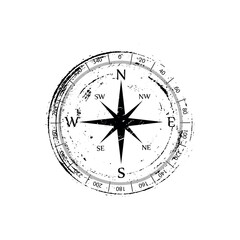 compass icon on white background	