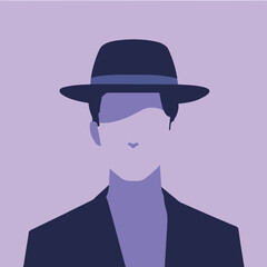 A fashion-forward MAN WEARING A HAT drawing vector illustration, Generative Ai