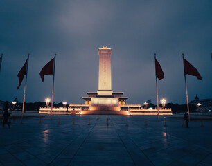 Monument to the People's Heroes at night