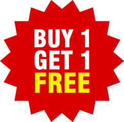 Buy 1 get 1 free, sale banner, discount tag