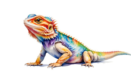 Fototapeta premium colorful watercolor bearded dragon #1
