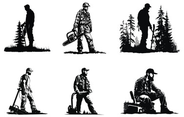 lumber jack silhouette,lumber jack vector silhouette - obrazy, fototapety, plakaty