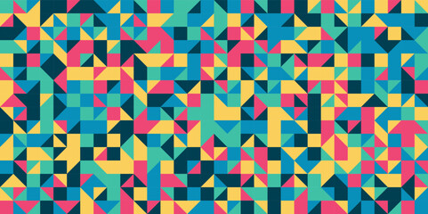 Colorful Grid Mosaic Background, Creative Design Templates. Abstract Pattern of Geometric Shapes.